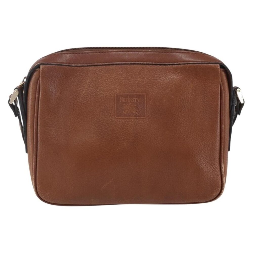 Authentic Burberrys Shoulder Bag Leather Brown Gold - Picture 5 of 16